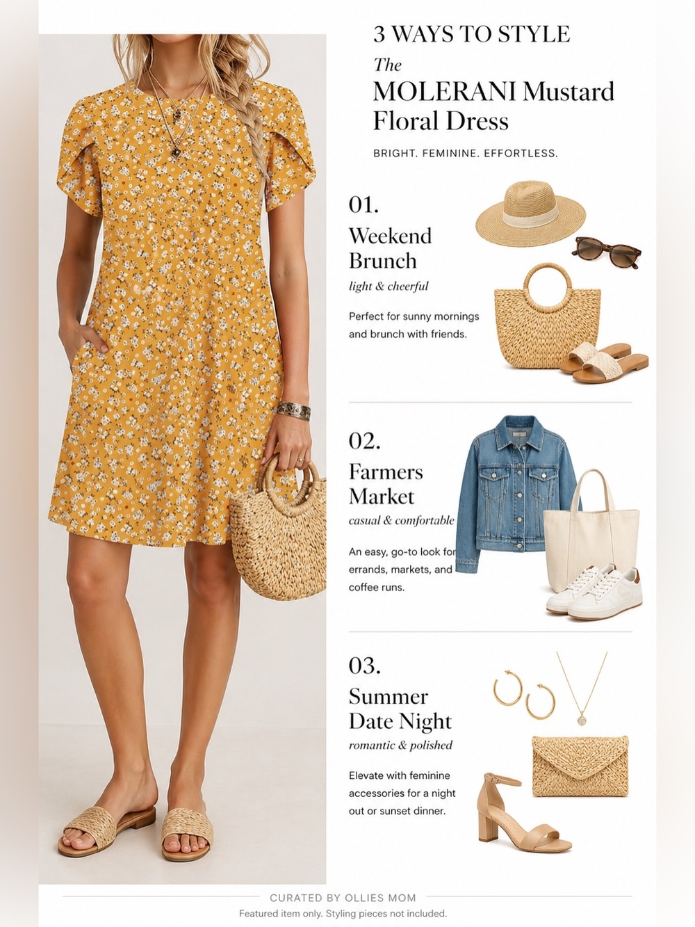 🌼 MOLERANI Mustard Floral Dress XL | Puff Sleeve Swing Dress w/ Pockets NWOT